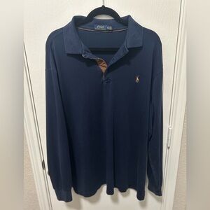Polo Ralph Lauren Men’s Navy Blue Polo Long Sleeve Shirt Size XL Tall